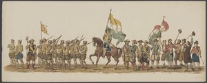 Delfts parad 1862, första och andra gruppen Fjärde Lustrum av Royal Academy i Delft - Ao. 1862 - Costumed Optogt (serietitel på objekt)