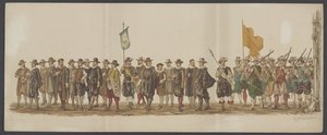 Delfts procession 1862, sjunde och åttonde gruppen Fjärde Lustrum av Royal Academy i Delft - Ao. 1862 - Costumed Optogt (serietitel på objekt)