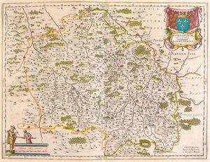 Berri, Nivernois, Borbonnois, i "Theatrum Orbis Terrarum, sive Atlas Novus" av Willem Blaeu, Amsterdam av Willem Blaeu