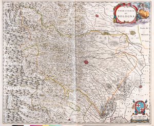 Bologna, Italien, i "Theatrum Orbis Terrarum, sive Atlas Novus" av Willem Blaeu, Amsterdam av Willem Blaeu
