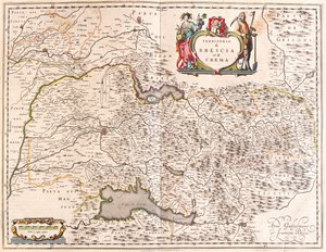 Brescia, Crema, Italien, i "Theatrum Orbis Terrarum, sive Atlas Novus" av Willem Blaeu, Amsterdam av Willem Blaeu