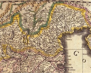 Karta över regionen Veneto, Italien. Atlas av William Blaeu (1571 - 1638) av Willem Blaeu