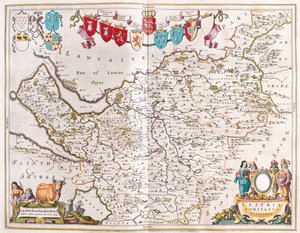Chester, i "Theatrum Orbis Terrarum, sive Atlas Novus" av Willem Blaeu, Amsterdam av Willem Blaeu