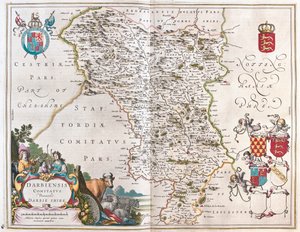 Darbieshire, i "Theatrum Orbis Terrarum, sive Atlas Novus" av Willem Blaeu, Amsterdam av Willem Blaeu