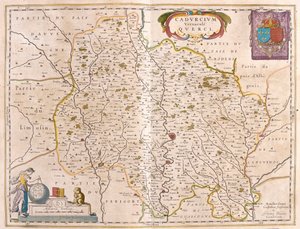 Departementet Lot River - Languedoc - Quercy, i "Theatrum Orbis Terrarum, sive Atlas Novus" av Willem Blaeu, Amsterdam av Willem Blaeu
