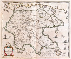 Grekland, Peloponnesos, i "Theatrum Orbis Terrarum, sive Atlas Novus" av Willem Blaeu, Amsterdam av Willem Blaeu