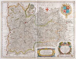 Grenoble, i "Theatrum Orbis Terrarum, sive Atlas Novus" av Willem Blaeu, Amsterdam av Willem Blaeu