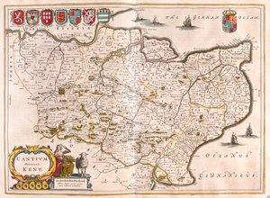 Kent, i "Theatrum Orbis Terrarum, sive Atlas Novus" av Willem Blaeu, Amsterdam av Willem Blaeu