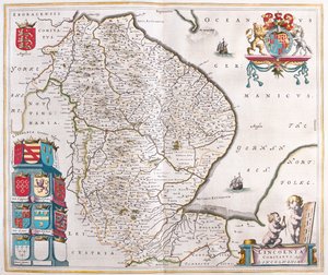 Lincoln shire, i "Theatrum Orbis Terrarum, sive Atlas Novus" av Willem Blaeu, Amsterdam av Willem Blaeu