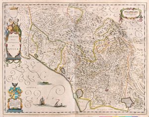 Lucca, Italien, i "Theatrum Orbis Terrarum, sive Atlas Novus" av Willem Blaeu, Amsterdam av Willem Blaeu