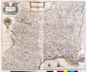 Karta över Languedoc - Roussillon - Montpellier - Toulouse - Avignon - Arles, i "Theatrum Orbis Terrarum, sive Atlas Novus" av Willem Blaeu, Amsterdam. av Willem Blaeu
