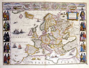 Karta över Europa. Atlas av William Blaeu (1571 - 1638). Amsterdam 1635.