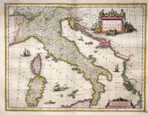 Karta över Italien, från Theatrum Orbis Terrarum av Willem Blaeu, Amsterdam av Willem Blaeu