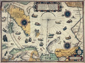 Karta över polarområdena, av den holländska kartografen Willem Janszoon Blaeu (1571-1638)