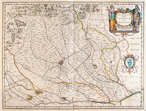 Milano, Italien, i "Theatrum Orbis Terrarum, sive Atlas Novus" av Willem Blaeu, Amsterdam av Willem Blaeu