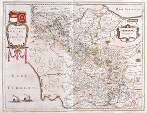 Molise, Benevento, Avellino, Italien,i "Theatrum Orbis Terrarum, sive Atlas Novus" av Willem Blaeu, Amsterdam av Willem Blaeu