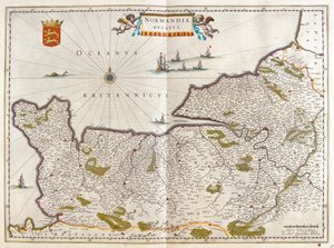 Normandie, i "Theatrum Orbis Terrarum, sive Atlas Novus" av Willem Blaeu, Amsterdam