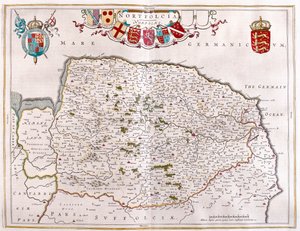 Northfolk, i "Theatrum Orbis Terrarum, sive Atlas Novus" av Willem Blaeu, Amsterdam av Willem Blaeu