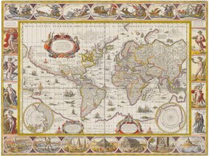 Nova totius terrarum orbis geographica ac hydrographica tabula av Willem Blaeu