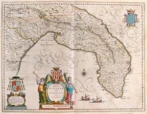 Otranto, Salento, Lecce, Puglia, Italien, i "Theatrum Orbis Terrarum, sive Atlas Novus" av Willem Blaeu, Amsterdam av Willem Blaeu