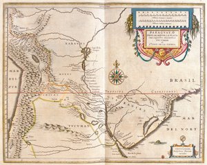 Paraguay och Rio d la Plata, i "Theatrum Orbis Terrarum, sive Atlas Novus" av Willem Blaeu, Amsterdam av Willem Blaeu