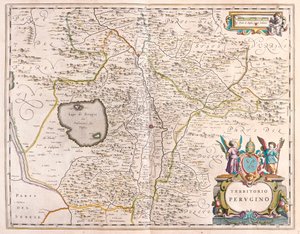 Perugia, Italien, i "Theatrum Orbis Terrarum, sive Atlas Novus" av Willem Blaeu, Amsterdam av Willem Blaeu