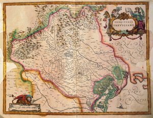 Regionum Italiae, territorium Treviso, Veneto-regionen, Italien av Willem Janszoon Blaeu av Willem Blaeu