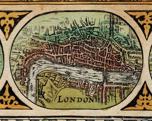 "" Representation of the City of London "" Detalj av en världskarta i "" The Theatre of the World "" av Willem Janszoon Blaeu (1571-1638) av Willem Blaeu