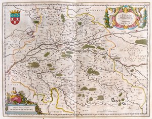 Loireflodens dalgång med stad (Bloise, Amboise) - touraine, i "Theatrum Orbis Terrarum, sive Atlas Novus" av Willem Blaeu, Amsterdam av Willem Blaeu