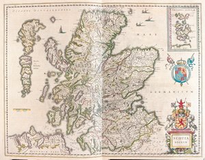 Skottland, i "Theatrum Orbis Terrarum, sive Atlas Novus" av Willem Blaeu, Amsterdam av Willem Blaeu