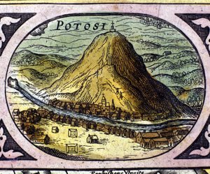 Silvergruvorna i Potosí (Bolivia) efter William Blaeus "Atlas"