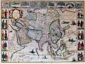 Världens teater eller den nya atlasen Amsterdam. Geografisk karta över Asien av Willem Janszoon Blaeu (1571-1638) av Willem Blaeu