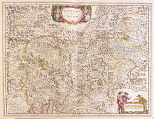 Trento, Italien, i "Theatrum Orbis Terrarum, sive Atlas Novus" av Willem Blaeu, Amsterdam av Willem Blaeu