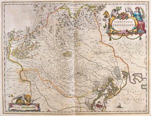 Treviso, Italien, i "Theatrum Orbis Terrarum, sive Atlas Novus" av Willem Blaeu, Amsterdam av Willem Blaeu