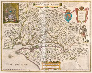 Virginia och Chesapeake-regionen, i "Theatrum Orbis Terrarum, sive Atlas Novus" av Willem Blaeu, Amsterdam av Willem Blaeu