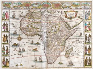 Afrika, i "Theatrum Orbis Terrarum, sive Atlas Novus" av Willem Blaeu, Amsterdam av Willem Blaeu