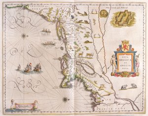 staternas yttersta nordöstra kustlinje, i "Theatrum Orbis Terrarum, sive Atlas Novus" av Willem Blaeu, Amsterdam av Willem Blaeu