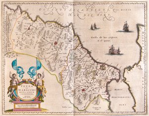 nordvästra Afrika och Marocko, i "Theatrum Orbis Terrarum, sive Atlas Novus" av Willem Blaeu, Amsterdam av Willem Blaeu
