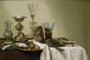 Stilleben med ostron och nötter, 1637