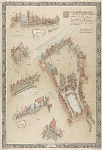 Karta över Gamla Holland, 1895 De vermaerde Marckt ende Graft / Oudt-Hollandt namngiven / med alla syn Straten / Huysen (...) gjort till ära för alla älskare av den gamla konsten (...). (titel på objekt) av Willem Corneliszoon
