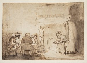 Kvinnorna vid den öppna spisen i Rembrandts hus