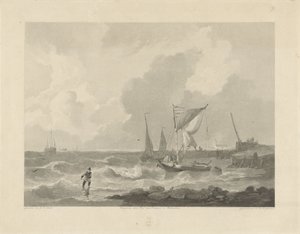 Fiskebåtar vid ett hamnhuvud