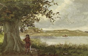 Utsikt över Hunenschans vid Uddelermeer, Gelderland, Nederländerna av Willem II Steelink