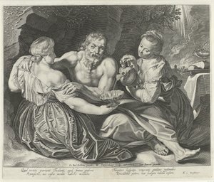 Lot och hans döttrar av Willem Isaacsz Swanenburg