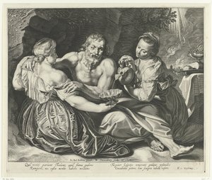 Lot berusad av sina döttrar av Willem Isaacsz. van Swanenburg