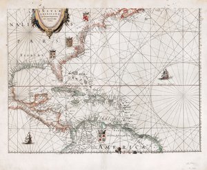 Insvlæ Americanæ in Oceano Septentrionali cum terris adjacentibus. LOC 2003630536 av Willem Janszoon Blaeu