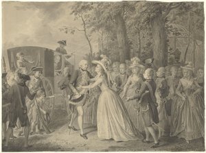 Prinsessan Wilhelminas möte med sin bror, kung Fredrik III av Preussen i Cleves, 1788