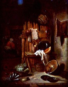 Köksinredning (olja på duk) av Willem Kalf
