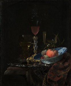 Vinglas och en skål med frukt, 1663 av Willem Kalf