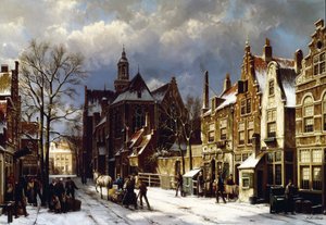 A Street Scene, Amsterdam (olja på duk)